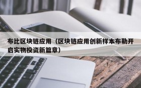 布比区块链应用(区块链应用创新样本布勒开启实物投资新篇章)